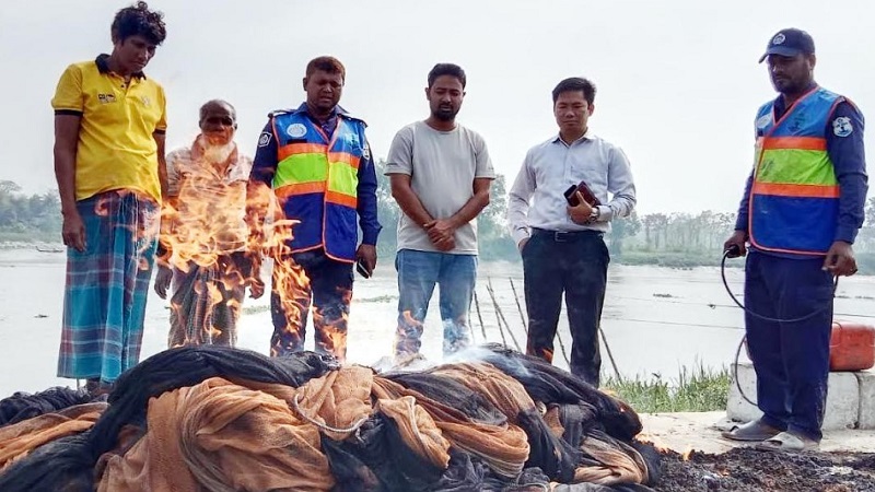 রাউজানে ৭ মাসে জব্দ হয়েছে ৫৮ হাজার মিটার জাল