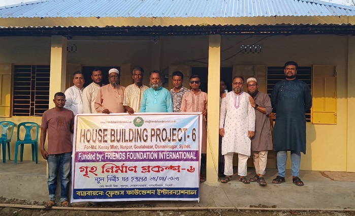 ওসমানীনগরে প্রবাসী সংগঠনের সহায়তায় নতুন ঠিকানা পেলেন কনা মিয়া